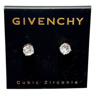 Givenchy Gold Tone  Cubic Zirconia Stud Earrings
